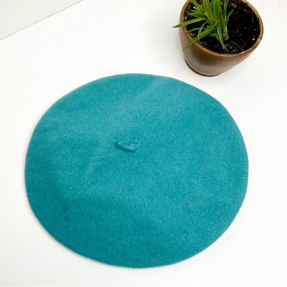 Vintage Wool Teal Beret Hat